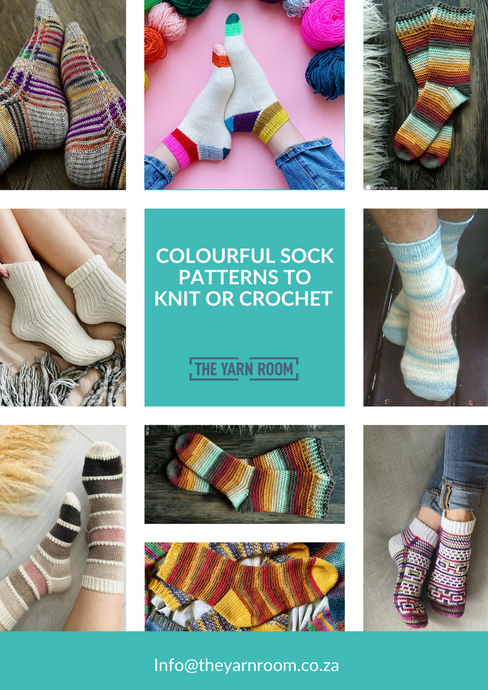 Sock Crafters, look no further! TYR's top  Colourful Sock Patterns for you to Knit or Crochet!