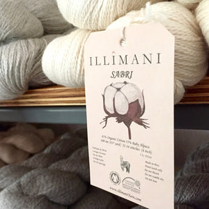 Illimani's Sabri Yarn on the shelf at The Yarn Room