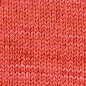 Sweet Georgia Flaxen Silk Fine, Knitted swatch in Tangerine
