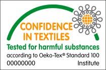 Logo for Confidence in Textiles OEKO-TEX Standard 100 Institute