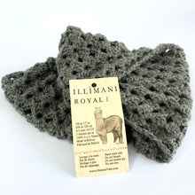 Load image into Gallery viewer, Classic Snood by Erika Knight crocheted in Illimani Royal 1 Grey
